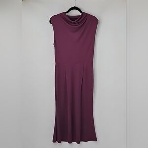 August Eight Elegant‎ Soft Wine Bodycon Midi Dress CorpCore Minimalist Office